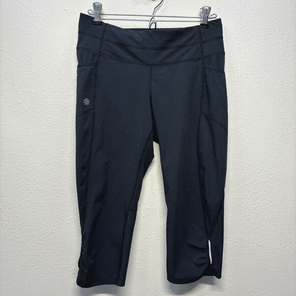 Athleta Dobby Be Free Knicker Black Capri Leggings Women's Sz S #138478 - Picture 2 of 9